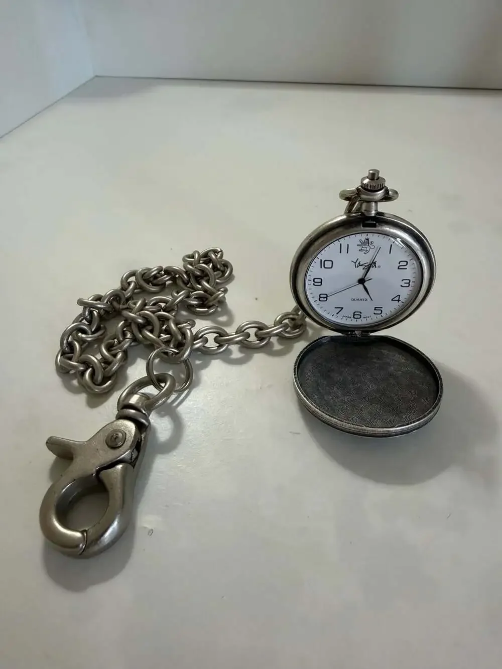 Yaga Quartz Pocket Watch with Lion Emblem and Chain